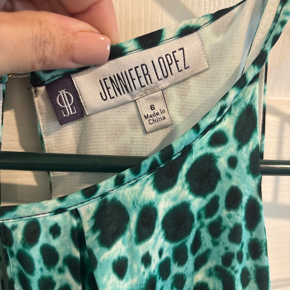 Jennifer Lopez Teal Animal Print Dress - Picture 3 of 4